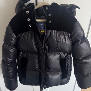 Polo by Ralph Lauren Water-Repellent Velvet-Trim Down Jacket Puffer Coat